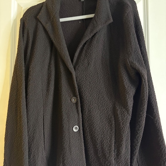 Eileen Fisher Textured Black Blazer Size XL - Picture 2 of 5